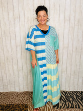 Blue Multi-Print T-Shirt Dress