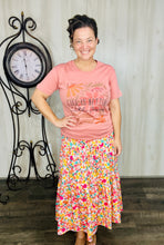 Orange & Floral Maxi Skirt