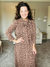 Power On The Day Dress- Ribbed Leopard Print