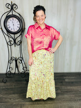 Metallic Short Sleeve Buttons Shirt-Pink or Rose Red