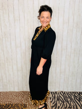 Everyday Class Leopard Detail Dress - Black