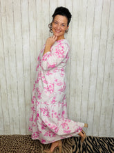 Cassie Tiered Boho Style Dress-Pink Toile