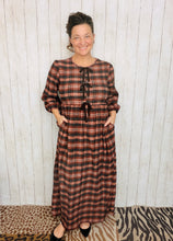 Missy Mocha Brown Plaid Dress