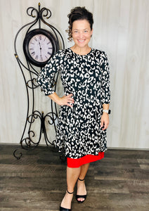 Black & Ivory Animal Print Tunic