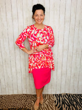 Samantha Ruffle High Low Tunic-Fuchsia Floral