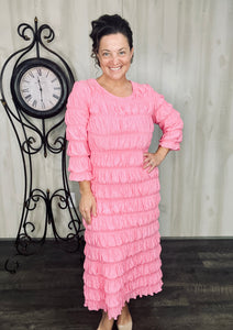 Classy & Ruffles Light Pink Dress