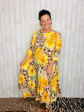 Handkerchief Love Yellow Floral & Leopard Dress
