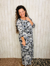 Hannah Tiered Square Neck Dress- Black & Lavender