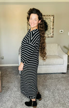 Comfy & Cute Black Striped Dress