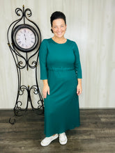 Ribbed Lounge Dress- Hunter Green