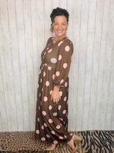 Missy Brown & Pink Polkadot Dress
