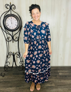 Sabrina Navy & Floral Dress