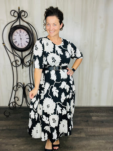 Larissa Summer Vibes Dress- Black & White Floral