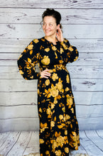 Natasha Smocked Waist Dress- Black Floral