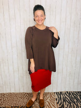 Tara Sharkbite Tunic-Brown
