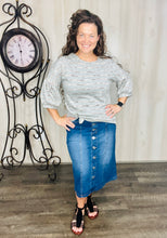 Suzanne Button & Stretch Jean Skirt