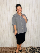 Rylee Black & White Striped Top