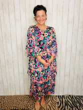 Juliet Ruffle Dress- Black Floral