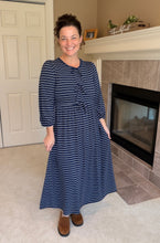 Missy Striped Dress- Navy