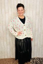 Adorable Hearts Cardigan Sweater- Black or Cream