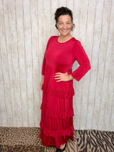 Misty Ruffle Tiered Dress- Red