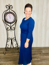 Ribbed Lounge Dress- Navy