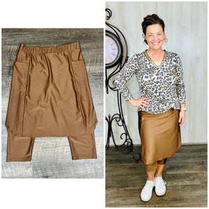 Lisa Chocolate Brown Swim/Active Skirt 26" (Capri Leggings)