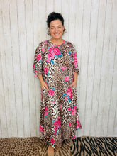 Power On The Day Dress-Leopard & Roses