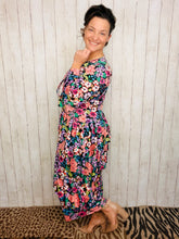 Juliet Ruffle Dress- Black Floral