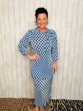 Amy Blue Polkadot Bodre Pencil Skirt-Regular & Plus