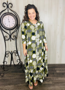 Smiles & Olive Dots Dress