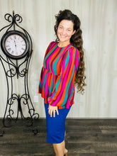 Colors of Fall Striped Peplum Top