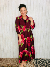 Sasha Burgundy & Floral Dress