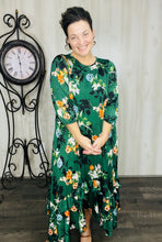 Michella High Low Dress-Green Floral