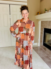Kaylee Collared Fall Patchwork Dress