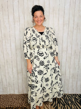 Black & White Floral Smock Dress