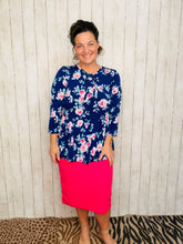 Jordan Tiered Tunic Top- Blue Roses