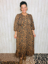 Jen Ribbed Leopard & Button Dress