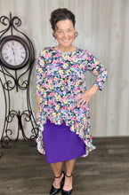 Dramatic High-Low Tunic -Wildflowers of Spring