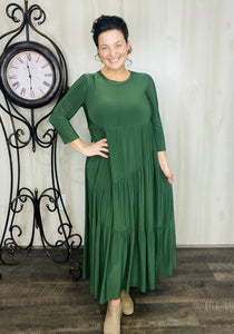 Tonya Marie Tiered Dress- Olive