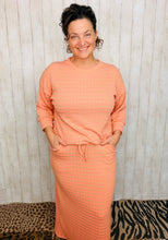 Marissa Ribbed Skirt- Peach Stripe