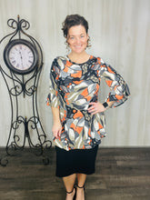 Gray & Orange Leaf Tunic