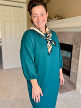 Oh So Comfy Sweatshirt Dress-Hunter Green