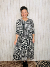 Tonya Marie Tiered Dress- Midi Length-Houndstooth