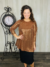 Shimmer Threaded Tunic- Copper Bronze