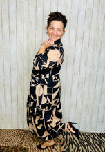 Mallory Abstract Dress- Black & Ivory