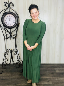 Tonya Marie Tiered Dress- Olive