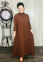 Jaqueline Vintage & Textured Dress- Chocolate Brown