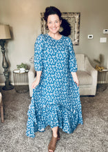 Michella High Low Dress-Denim Paisley