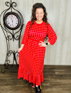 Polkadot Love Dress- Red, Navy or Black